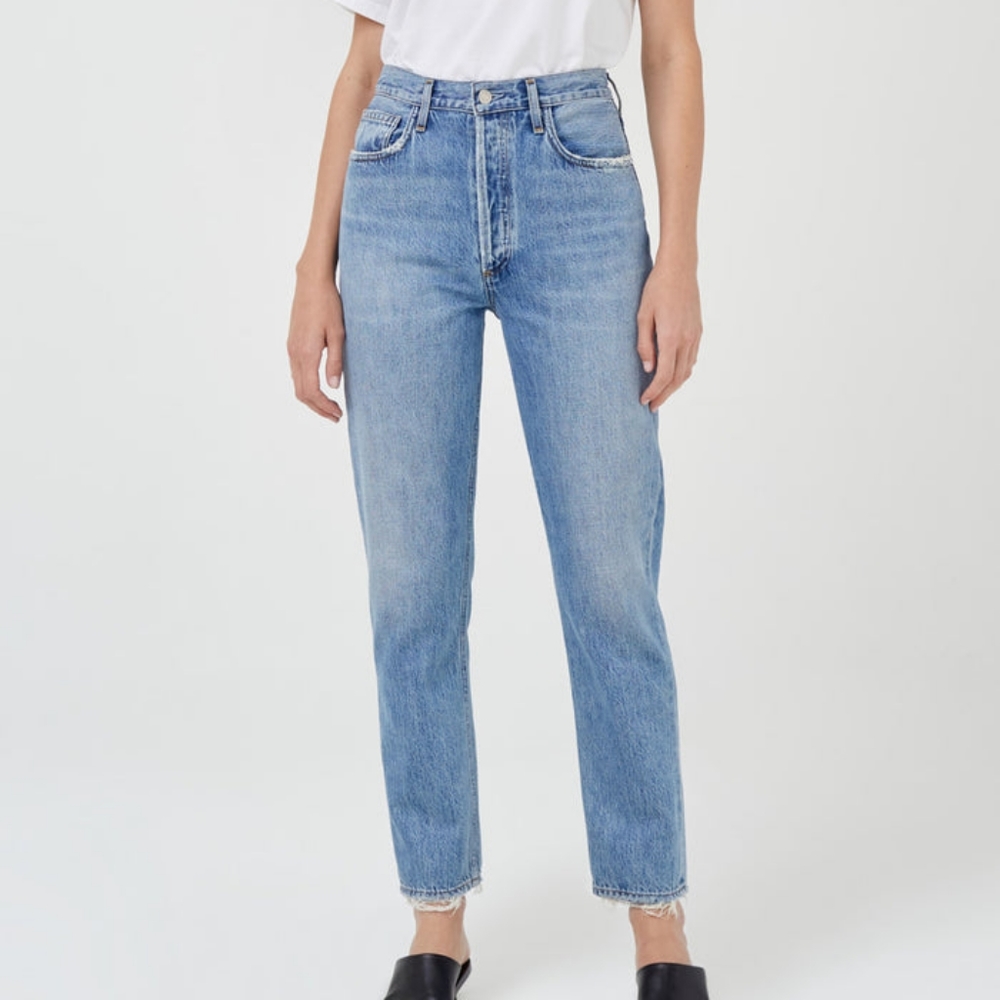 Agolde Fen High Rise Relaxed Tapered Jean in Quarrell